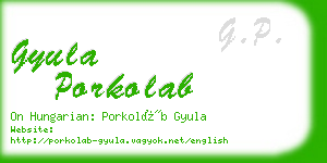 gyula porkolab business card